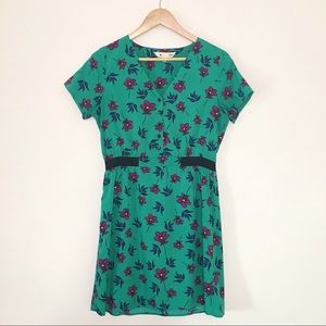 Yumi Green Floral Button-Down Dress Size 6/8